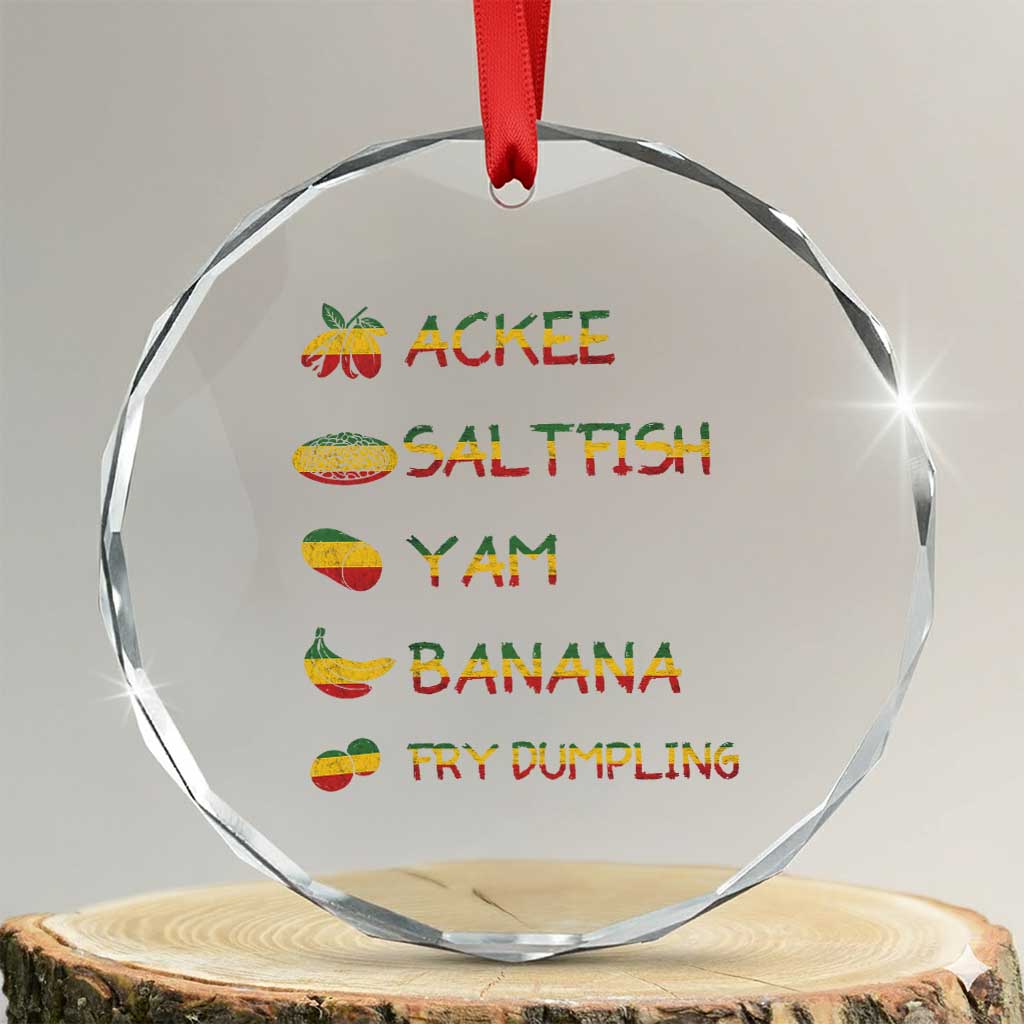 Jamaican National Dish Crystal Glass Ornament Ackee Saltfish Yardie Jamaican Culture Pride Apparel - Wonder Print Shop