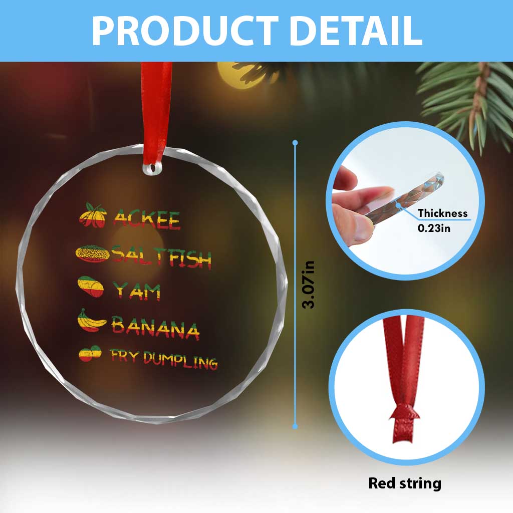 Jamaican National Dish Crystal Glass Ornament Ackee Saltfish Yardie Jamaican Culture Pride Apparel - Wonder Print Shop