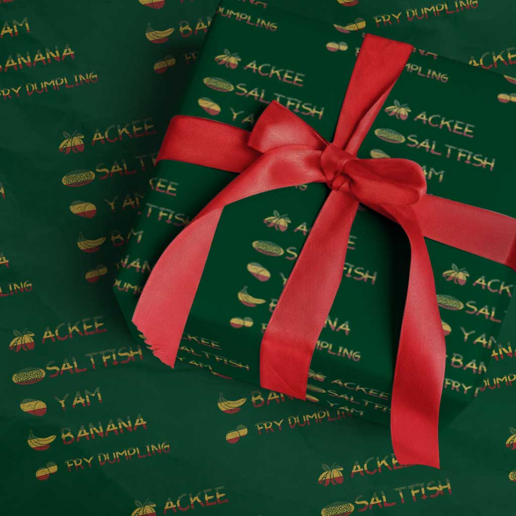 Jamaican National Dish Wrapping Paper Roll Ackee Saltfish Yardie Jamaican Culture Pride Apparel - Wonder Print Shop