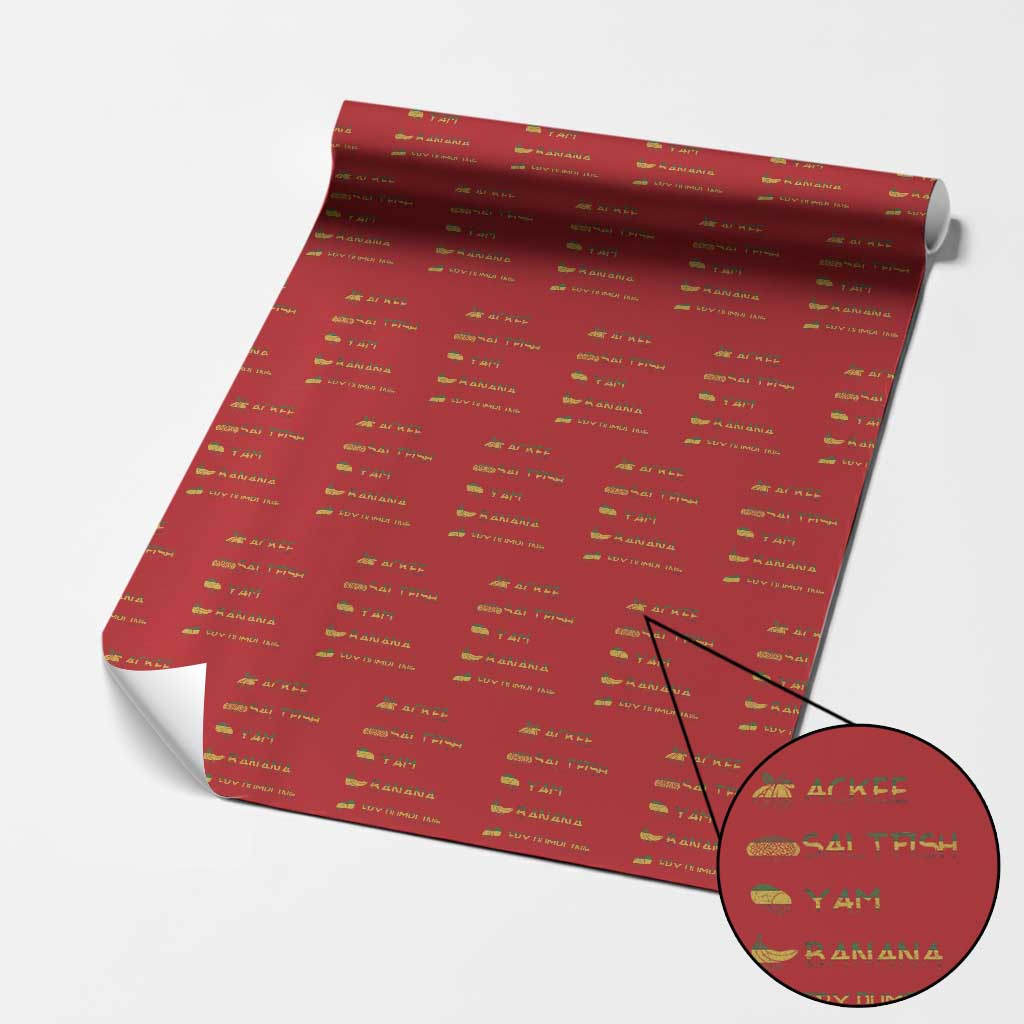 Jamaican National Dish Wrapping Paper Roll Ackee Saltfish Yardie Jamaican Culture Pride Apparel - Wonder Print Shop