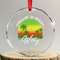 Jamaican Reggae Vibes Crystal Glass Ornament Retro Rasta Sunset Chill Chillin Di Right Way - Wonder Print Shop