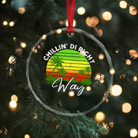 Jamaican Reggae Vibes Crystal Glass Ornament Retro Rasta Sunset Chill Chillin Di Right Way - Wonder Print Shop