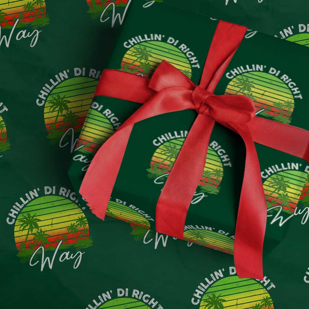 Jamaican Reggae Vibes Wrapping Paper Roll Retro Rasta Sunset Chill Chillin Di Right Way - Wonder Print Shop
