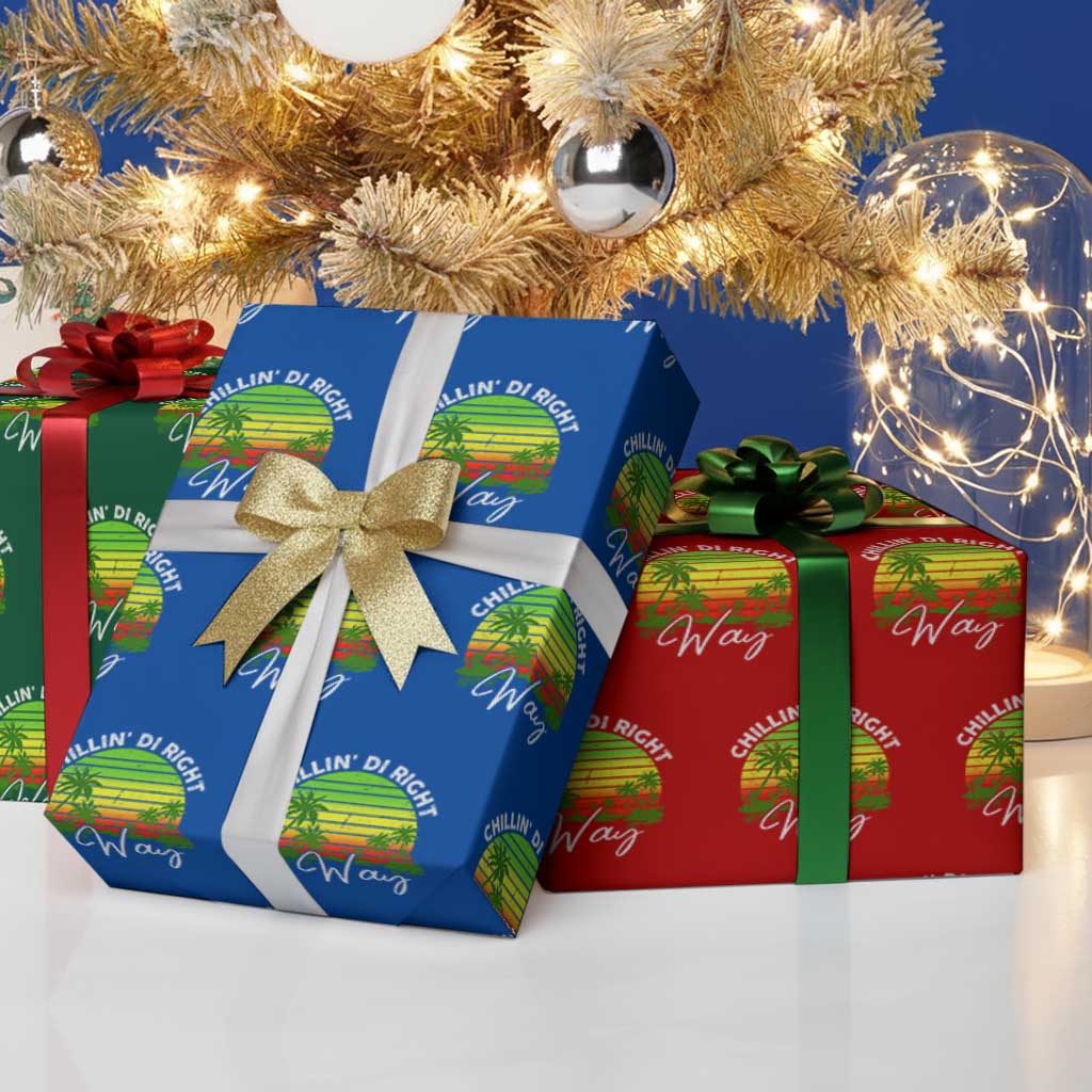Jamaican Reggae Vibes Wrapping Paper Roll Retro Rasta Sunset Chill Chillin Di Right Way - Wonder Print Shop