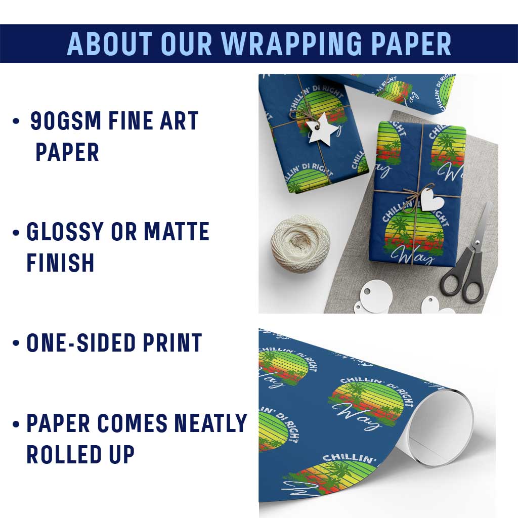 Jamaican Reggae Vibes Wrapping Paper Roll Retro Rasta Sunset Chill Chillin Di Right Way - Wonder Print Shop