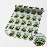 Jamaican Strong Resilience Geometric Flag Wrapping Paper Roll Abstract Island Map and Heritage
