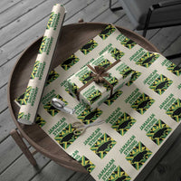 Jamaican Strong Resilience Geometric Flag Wrapping Paper Roll Abstract Island Map and Heritage