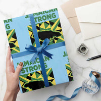 Jamaican Strong Resilience Geometric Flag Wrapping Paper Roll Abstract Island Map and Heritage