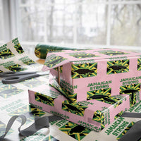 Jamaican Strong Resilience Geometric Flag Wrapping Paper Roll Abstract Island Map and Heritage