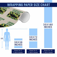 Jamaican Strong Resilience Geometric Flag Wrapping Paper Roll Abstract Island Map and Heritage