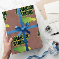 Jamaican Strong Resilience Graphic Wrapping Paper Roll Caribbean Island Map Silhouette