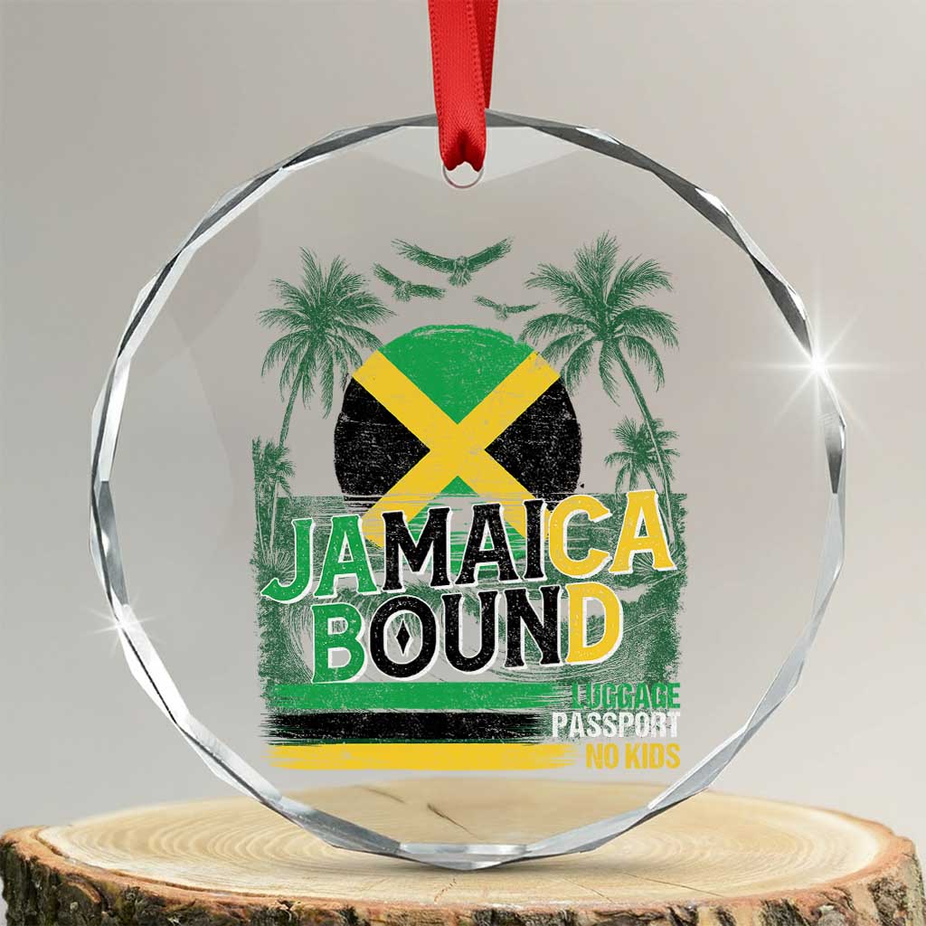 Jamaican Travel Crystal Glass Ornament Straight Trippin Jamaica Vacation Retro - Wonder Print Shop