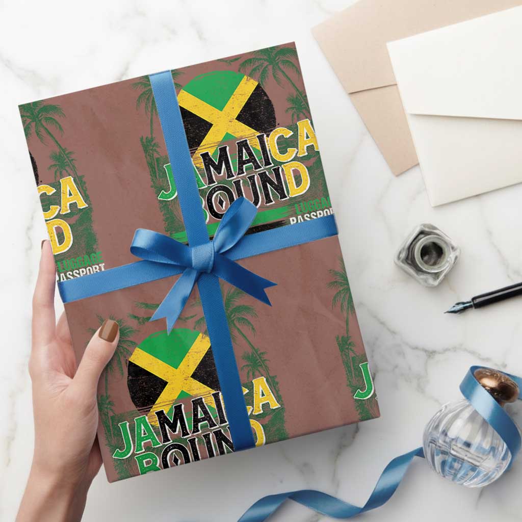Jamaican Travel Wrapping Paper Roll Straight Trippin Jamaica Vacation Retro - Wonder Print Shop