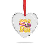 Jamal Has So Many Sorries To Give Heart Crystal Glass Ornament Funny Fire Breathing Hammerhead Shark Gamer