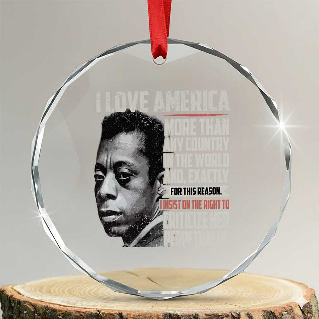 James Baldwin American Patriotic Crystal Glass Ornament I Love America More Than Any Country - Wonder Print Shop
