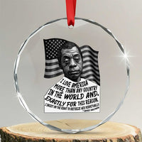 James Baldwin American Patriotic Crystal Glass Ornament I Love America More Than Any Country American Flag - Wonder Print Shop