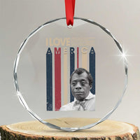 James Baldwin American Patriotic Crystal Glass Ornament I Love America More Than Any Country Retro - Wonder Print Shop