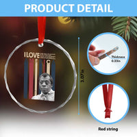 James Baldwin American Patriotic Crystal Glass Ornament I Love America More Than Any Country Retro - Wonder Print Shop