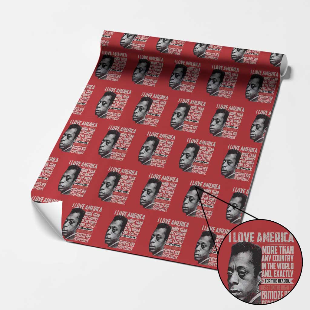 James Baldwin American Patriotic Wrapping Paper Roll I Love America More Than Any Country - Wonder Print Shop