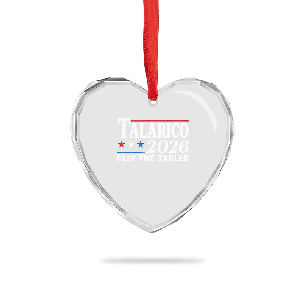 James Talarico 2026 Flip The Tables Heart Crystal Glass Ornament Texas Senate