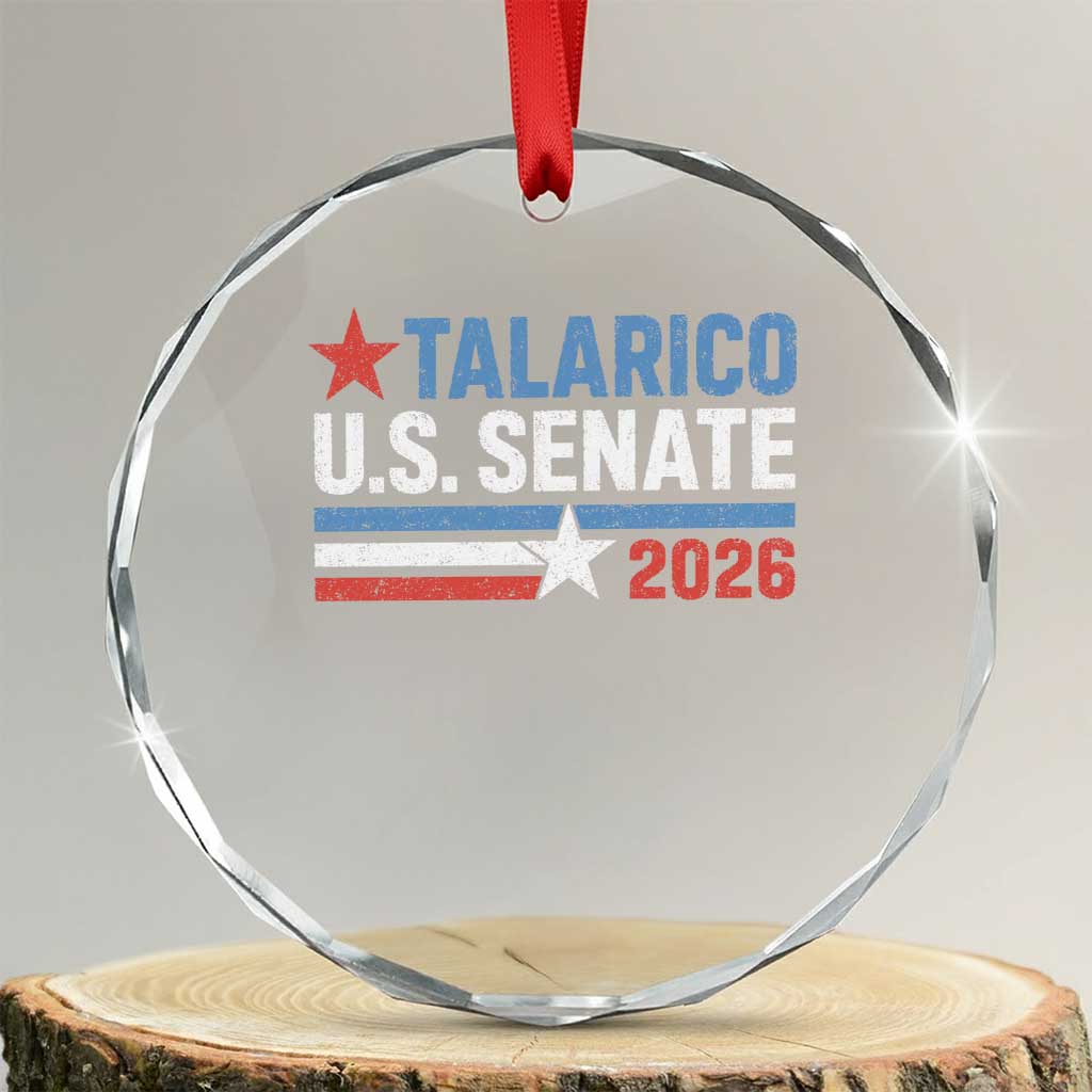 James Talarico US Senate 2026 Crystal Glass Ornament Texas Senate Race Stars and Stripes