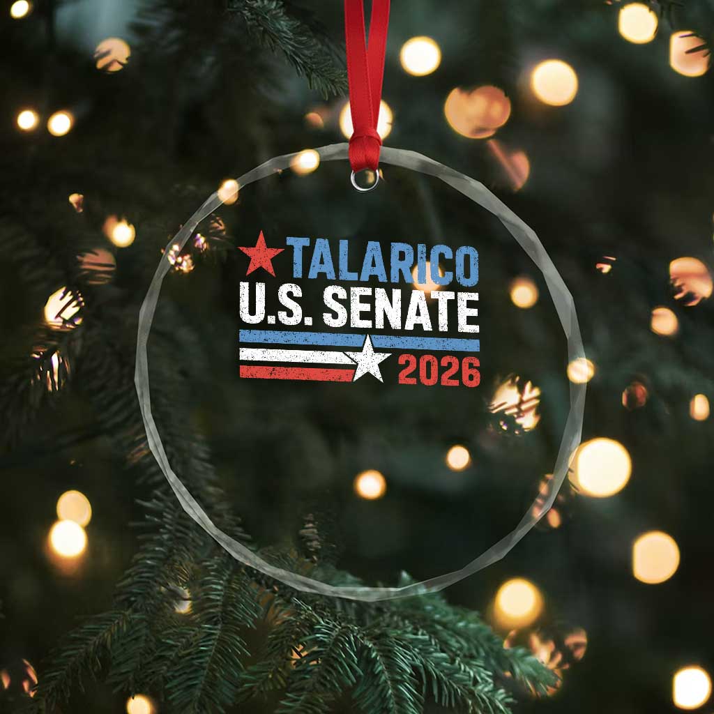 James Talarico US Senate 2026 Crystal Glass Ornament Texas Senate Race Stars and Stripes