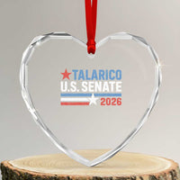 James Talarico US Senate 2026 Heart Crystal Glass Ornament Texas Senate Race Stars and Stripes