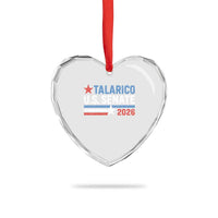 James Talarico US Senate 2026 Heart Crystal Glass Ornament Texas Senate Race Stars and Stripes