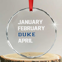January February Duke April Crystal Glass Ornament Basketball Game Day