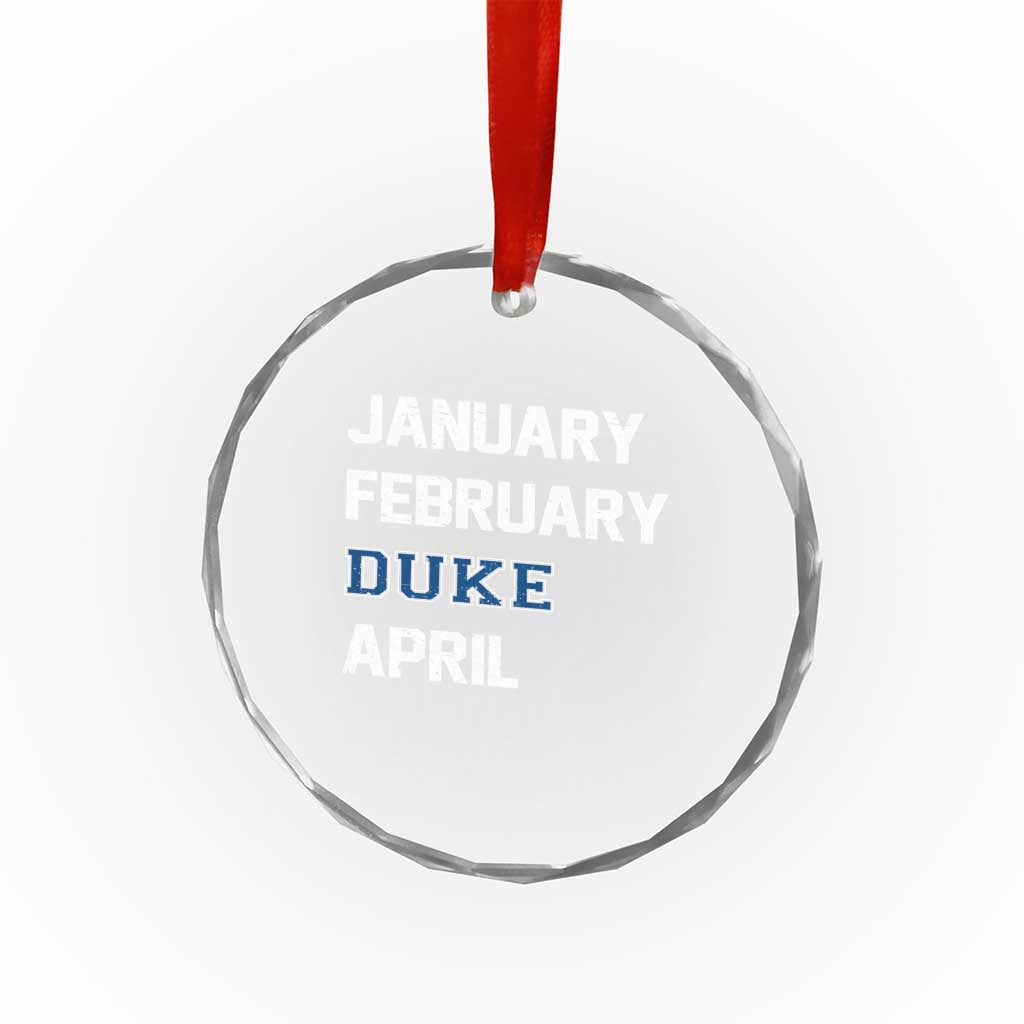 January February Duke April Crystal Glass Ornament Basketball Game Day