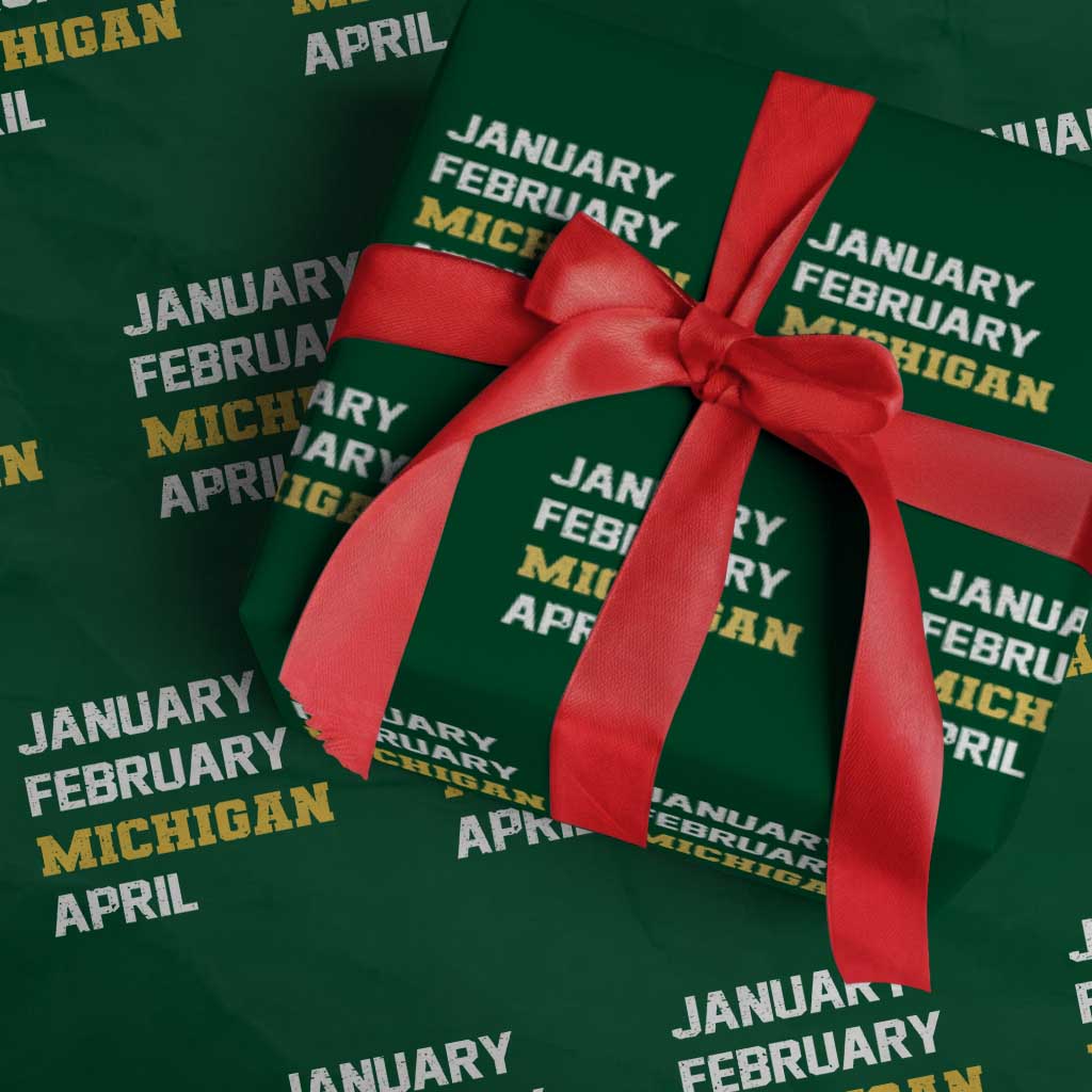January February Michigan April Wrapping Paper Roll Basketball Game Day