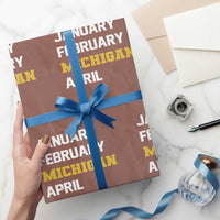 January February Michigan April Wrapping Paper Roll Basketball Game Day