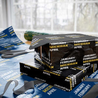 January February Michigan April Wrapping Paper Roll Basketball Game Day