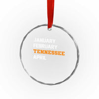 January February Tennessee April Crystal Glass Ornament Basketball Game Day