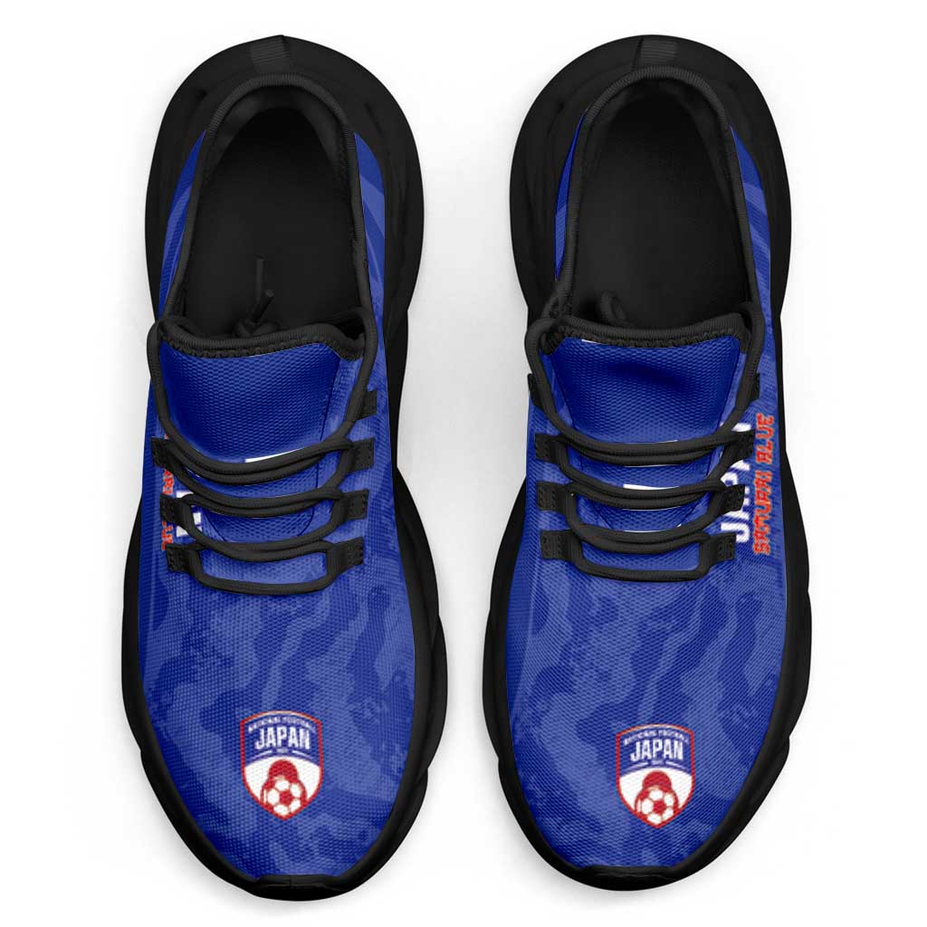Japan 2026 Football Clunky Sneakers Go Samurai Blue Grunge Curve Stylized - Wonder Print Shop