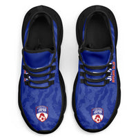 Japan 2026 Football Clunky Sneakers Go Samurai Blue Grunge Curve Stylized - Wonder Print Shop