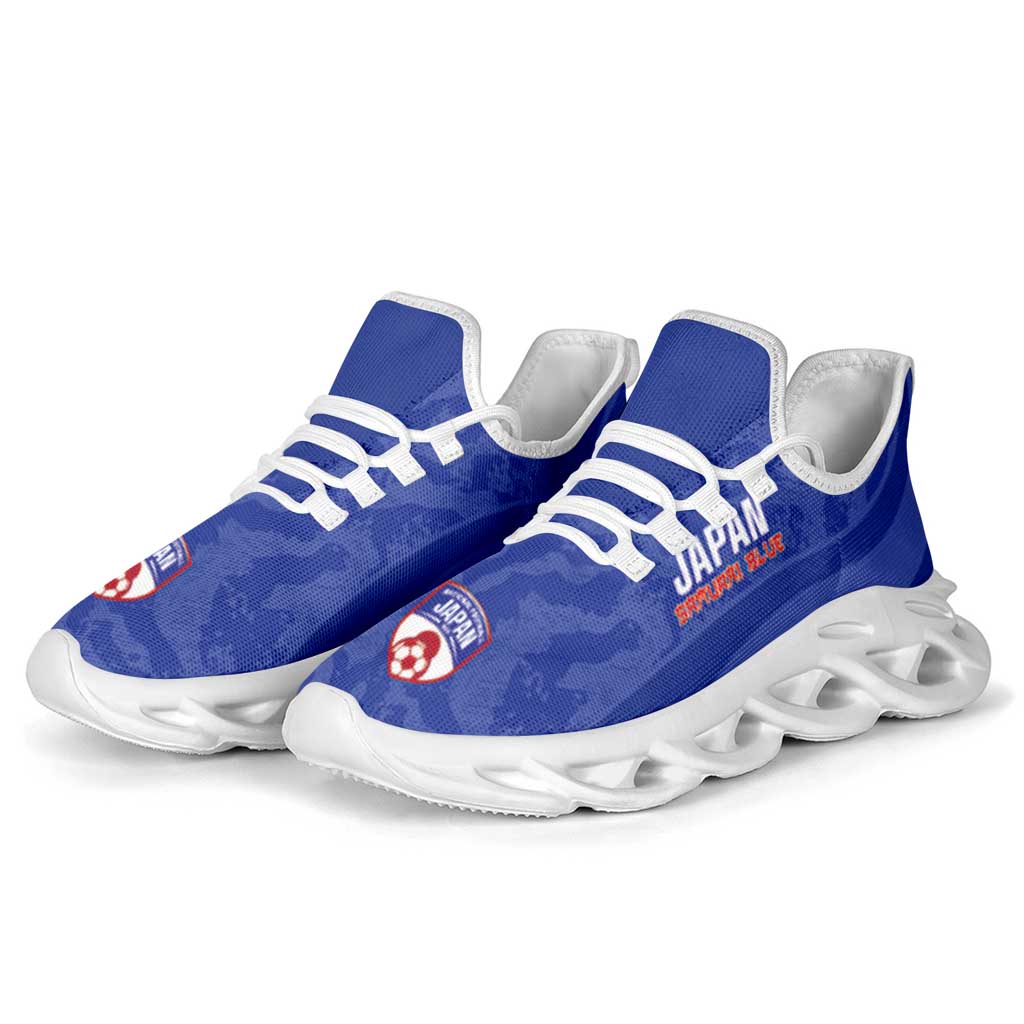Japan 2026 Football Clunky Sneakers Go Samurai Blue Grunge Curve Stylized - Wonder Print Shop