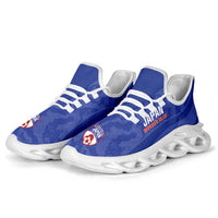 Japan 2026 Football Clunky Sneakers Go Samurai Blue Grunge Curve Stylized - Wonder Print Shop