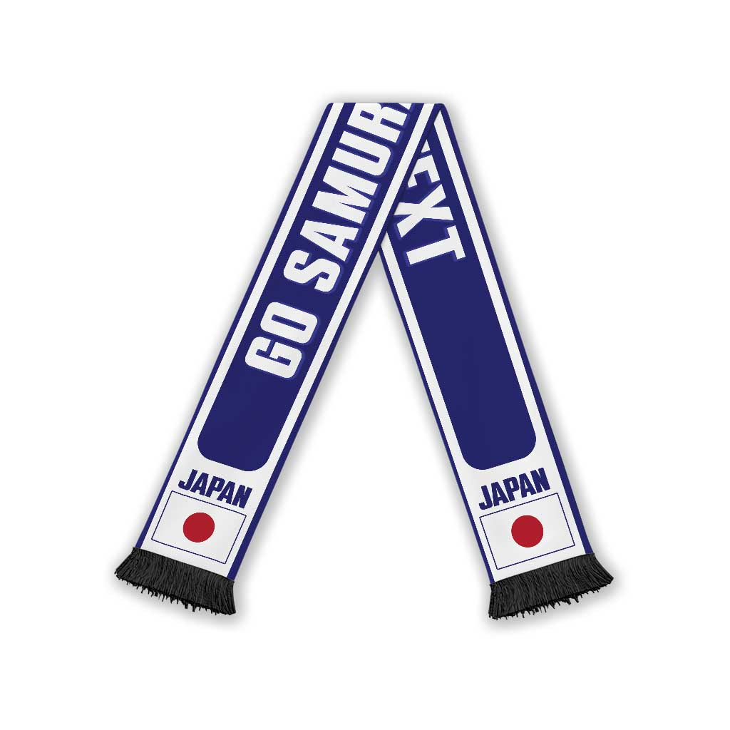Japan 2026 Football Personalised Soccer Scarf Go Samurai Blue