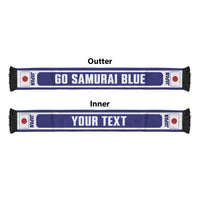 Japan 2026 Football Personalised Soccer Scarf Go Samurai Blue