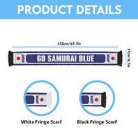 Japan 2026 Football Personalised Soccer Scarf Go Samurai Blue