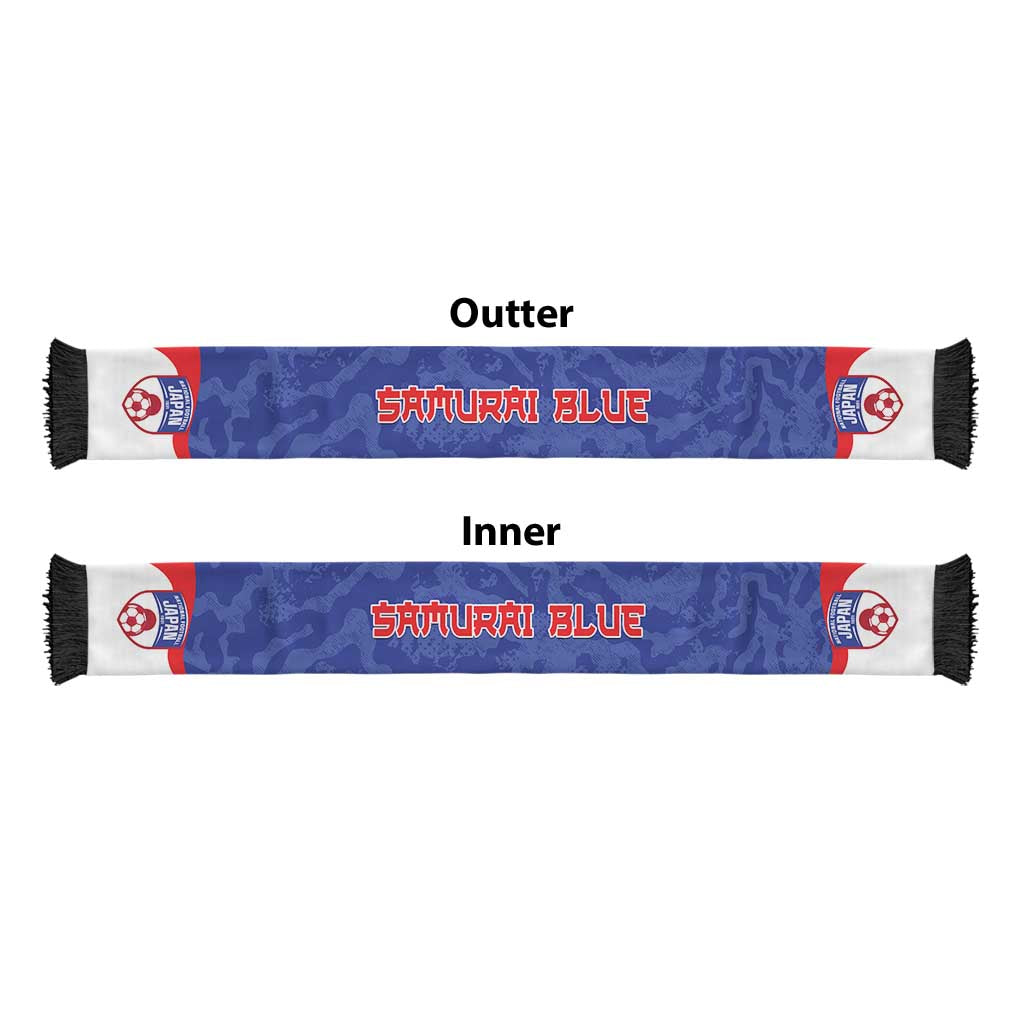 Japan 2026 Football Soccer Scarf Go Samurai Blue