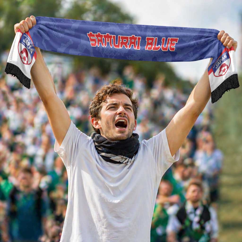 Japan 2026 Football Soccer Scarf Go Samurai Blue