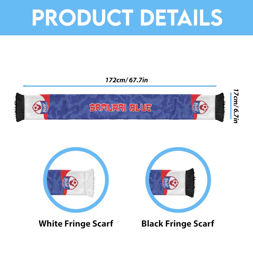 Japan 2026 Football Soccer Scarf Go Samurai Blue