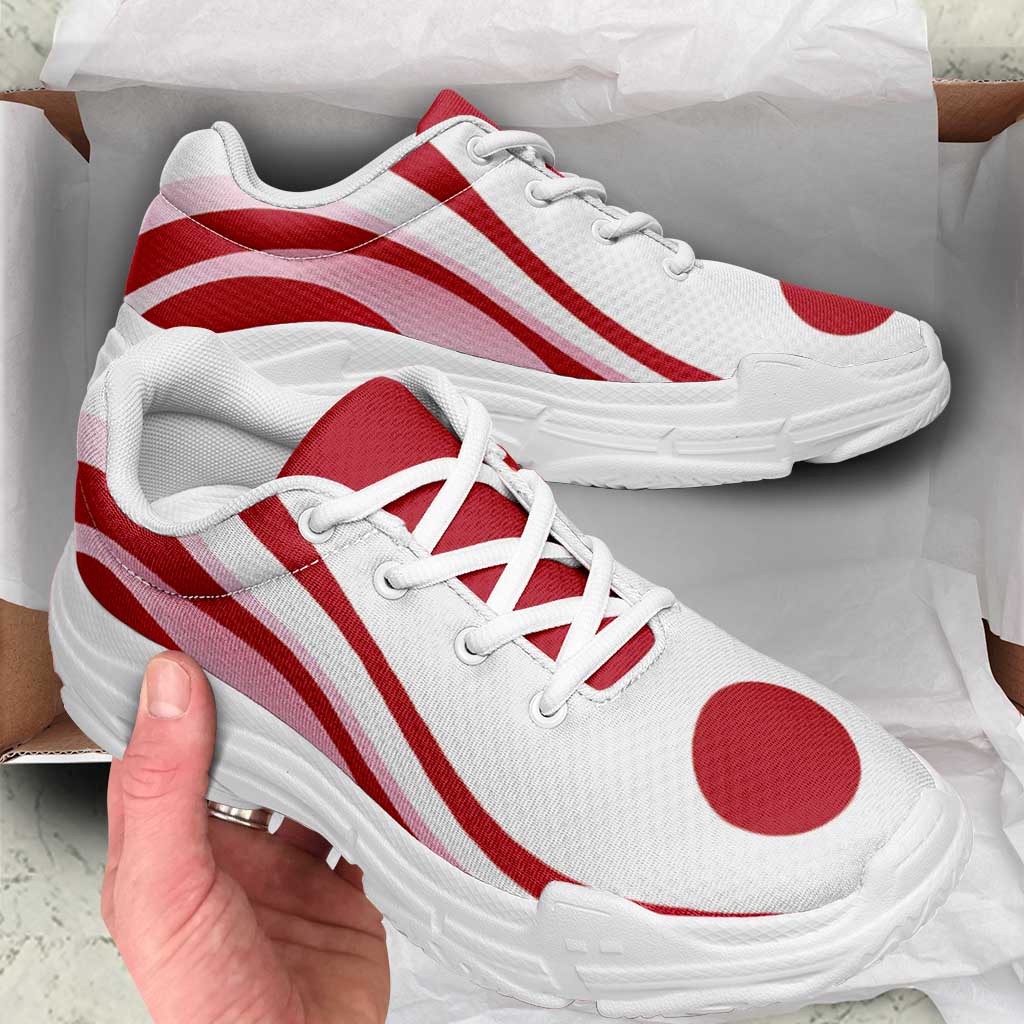 Japan Football Chunky Sneakers Flag-Inspired Curve Style
