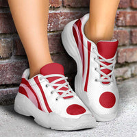 Japan Football Chunky Sneakers Flag-Inspired Curve Style
