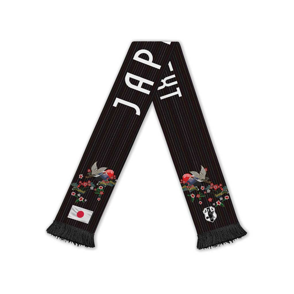 Japan Football Personalized Soccer Scarf Colors Beyond Horizon Sashiko Effect Black Version