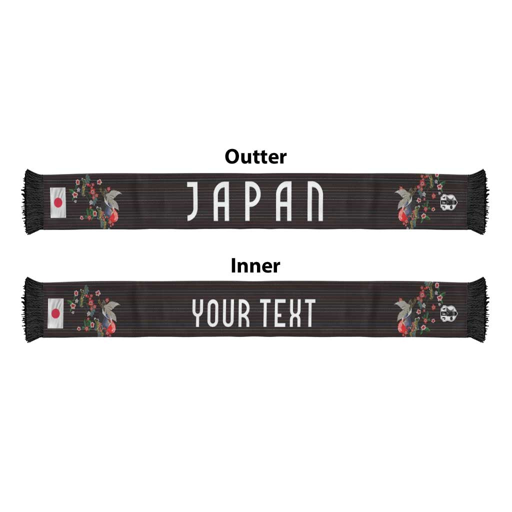 Japan Football Personalized Soccer Scarf Colors Beyond Horizon Sashiko Effect Black Version