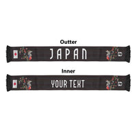 Japan Football Personalized Soccer Scarf Colors Beyond Horizon Sashiko Effect Black Version