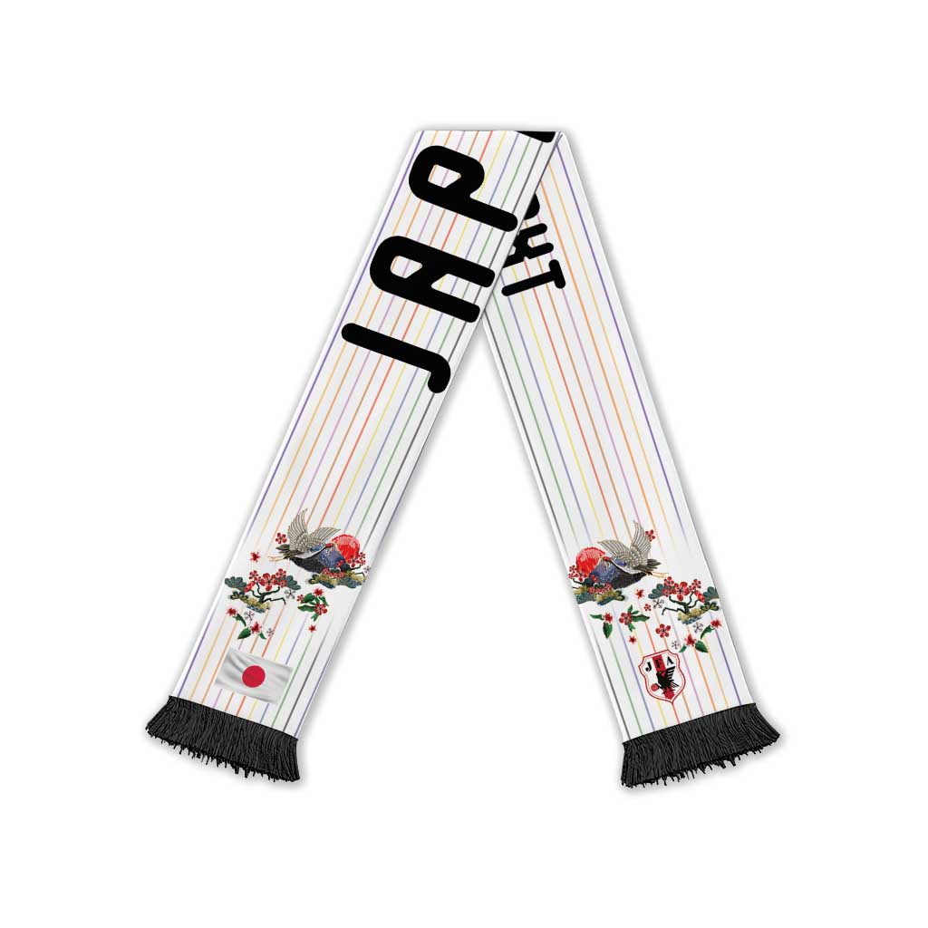 Japan Football Personalized Soccer Scarf Colors Beyond Horizon Sashiko Effect White Version